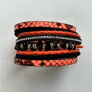 Orange & Black Magnetic Bracelet